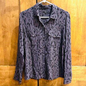RAILS RHETT ASH CHEETAH BUTTON DOWN SHIRT MEDIUM